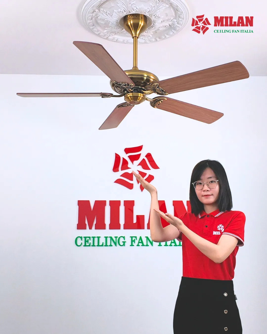 Quạt trần FY503 KĐ có thể lắp đặt ở nhiều không gian khác nhau, tạo điểm nhấn ấn tượng.